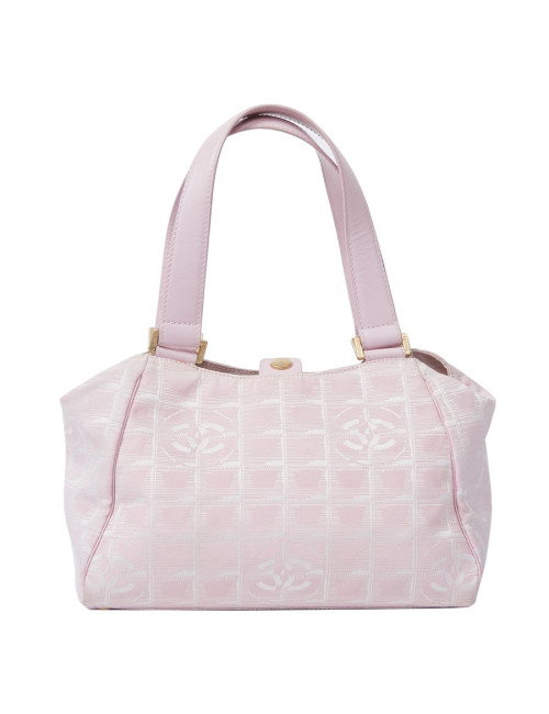 Sac Chanel en toile monogramme rose