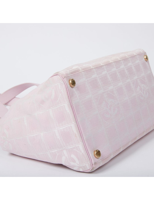 Sac Chanel en toile monogramme rose