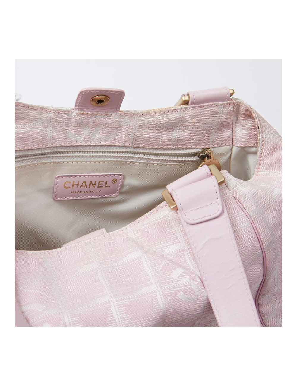 Sac Chanel en toile monogramme rose