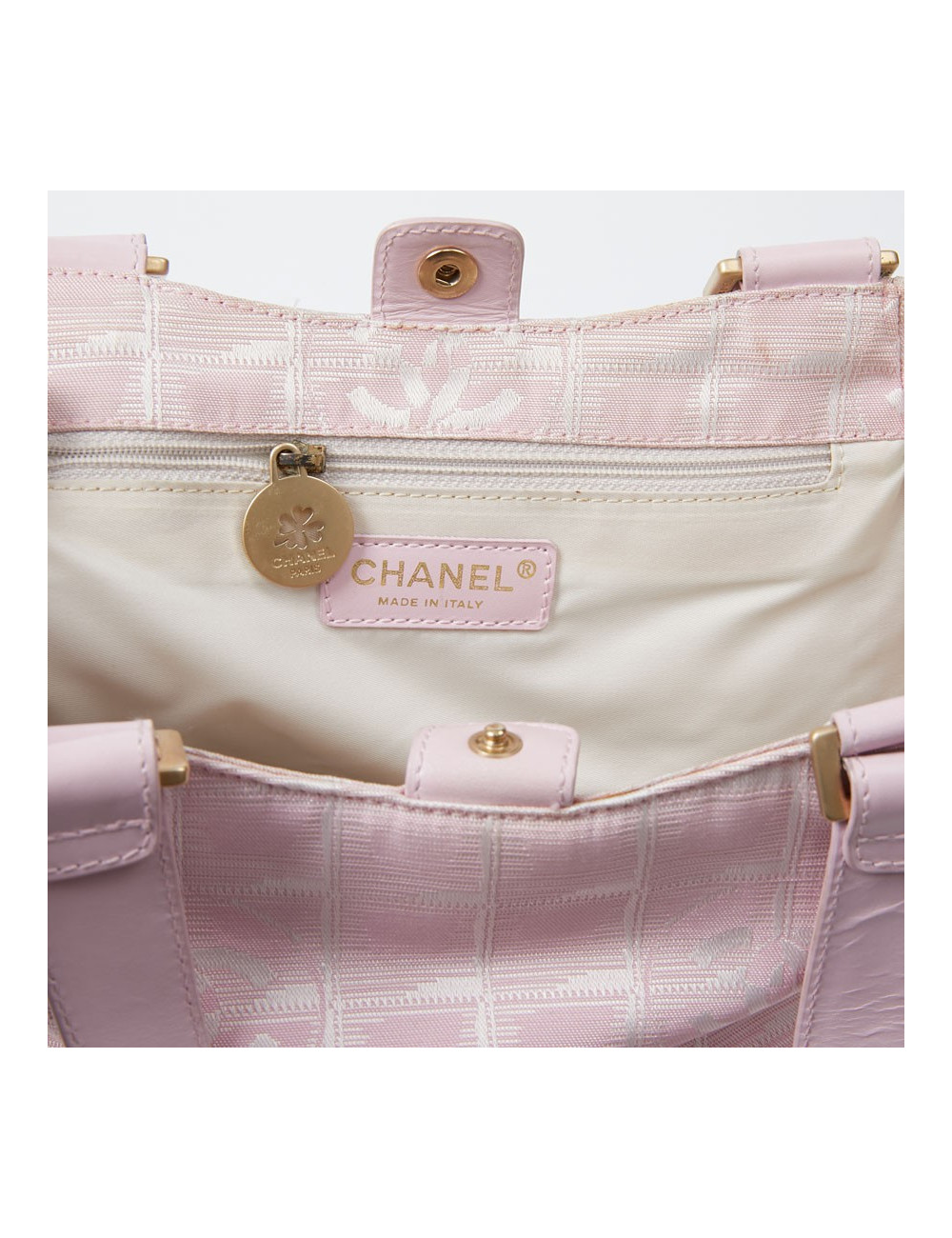 Sac Chanel en toile monogramme rose
