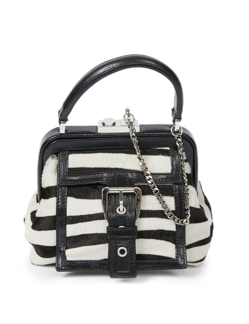 Mini sac CELINE en chèvre façon zèbre 