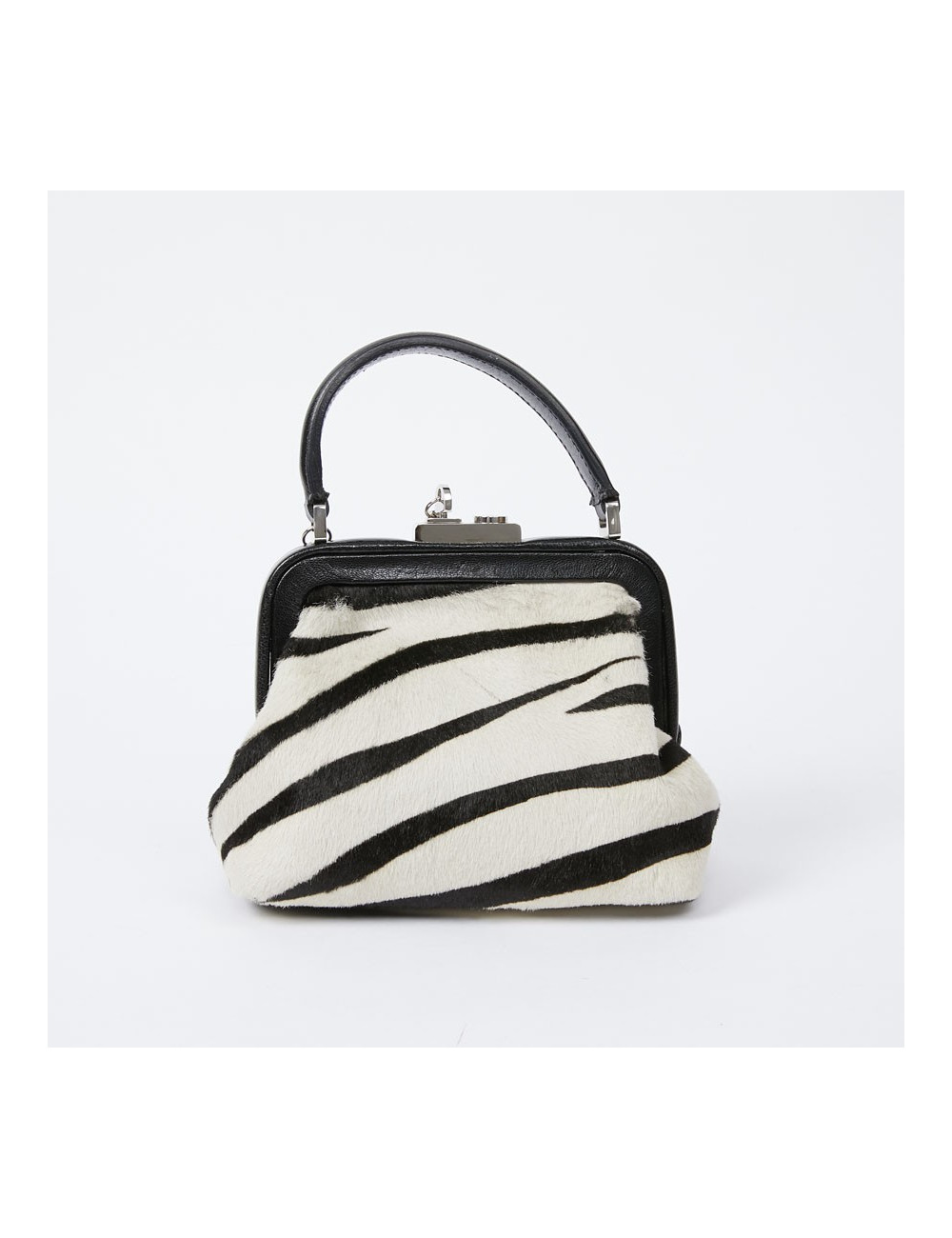 Mini sac CELINE en chèvre façon zèbre 