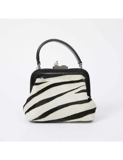 Mini sac CELINE en chèvre façon zèbre 