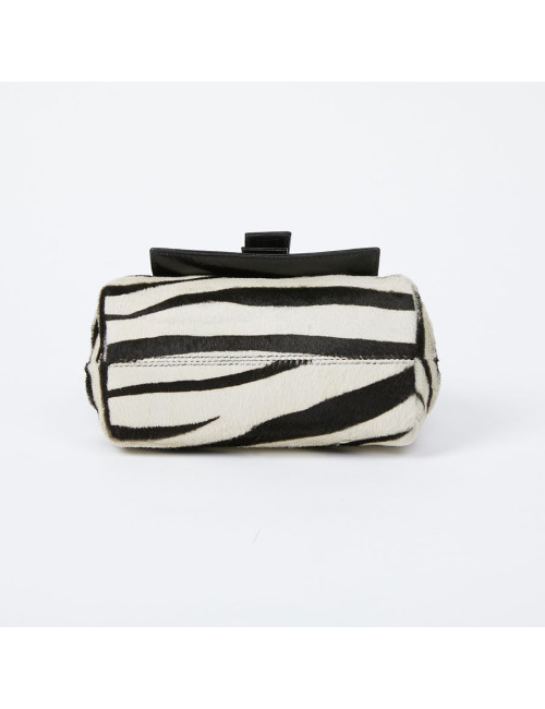 Mini sac CELINE en chèvre façon zèbre 