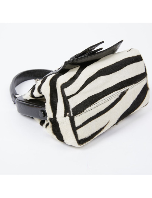 Mini sac CELINE en chèvre façon zèbre 