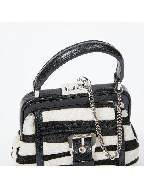 Mini sac CELINE en chèvre façon zèbre 