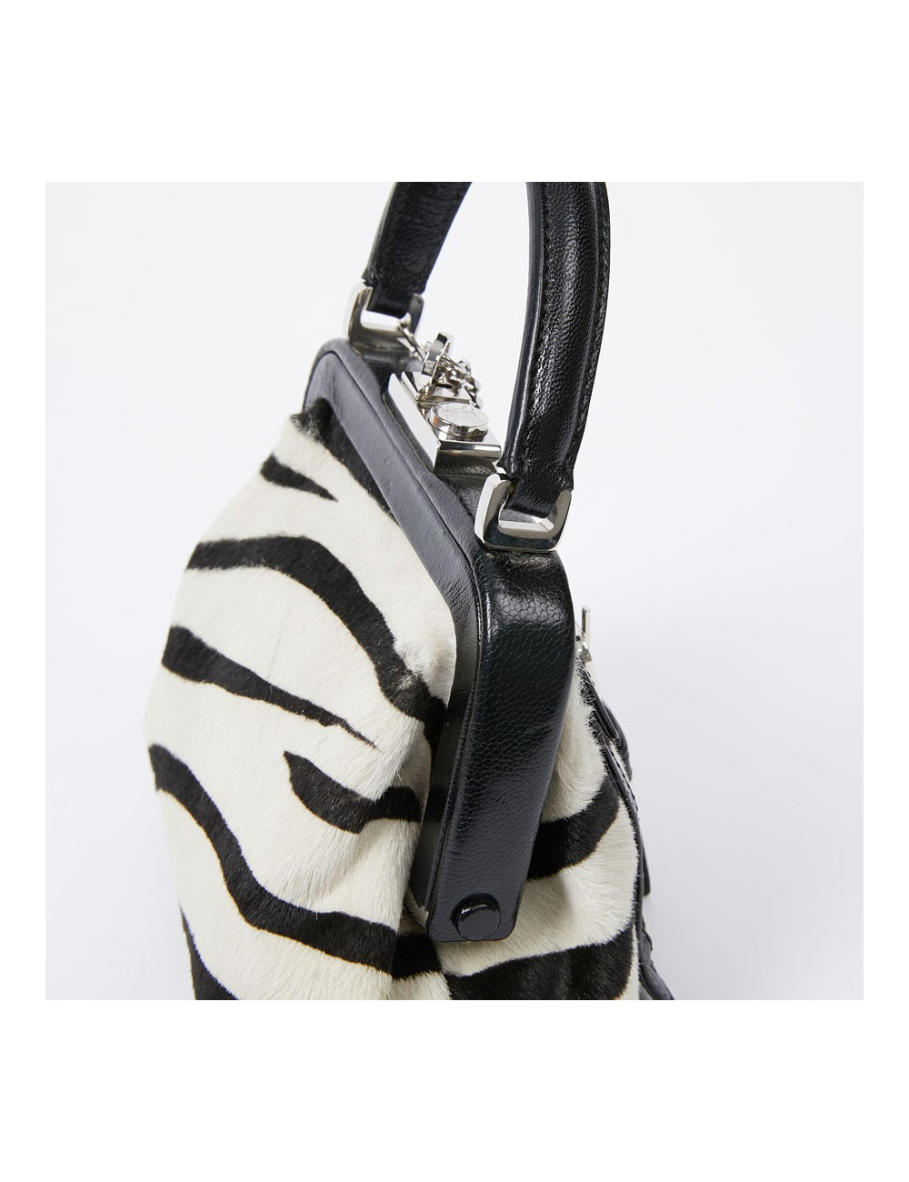 Mini sac CELINE en chèvre façon zèbre 
