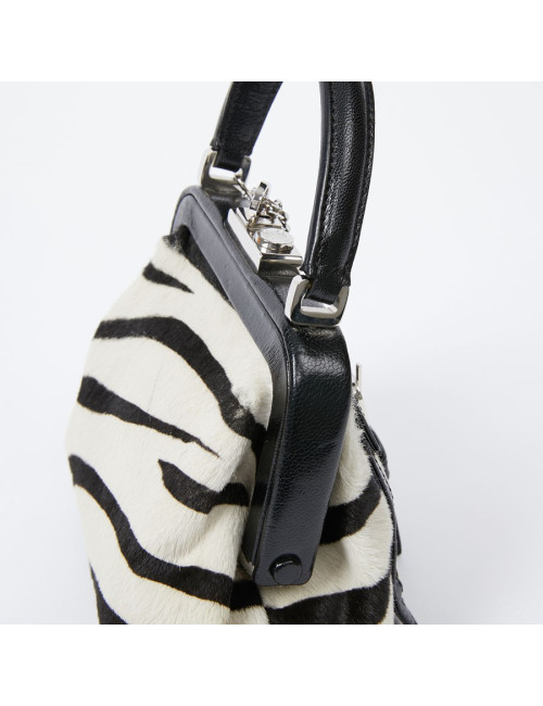 Mini sac CELINE en chèvre façon zèbre 
