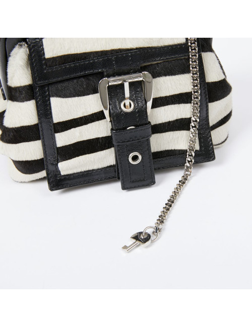 Mini sac CELINE en chèvre façon zèbre 