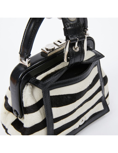 Mini sac CELINE en chèvre façon zèbre 