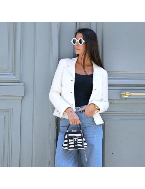 Mini sac CELINE en chèvre façon zèbre 