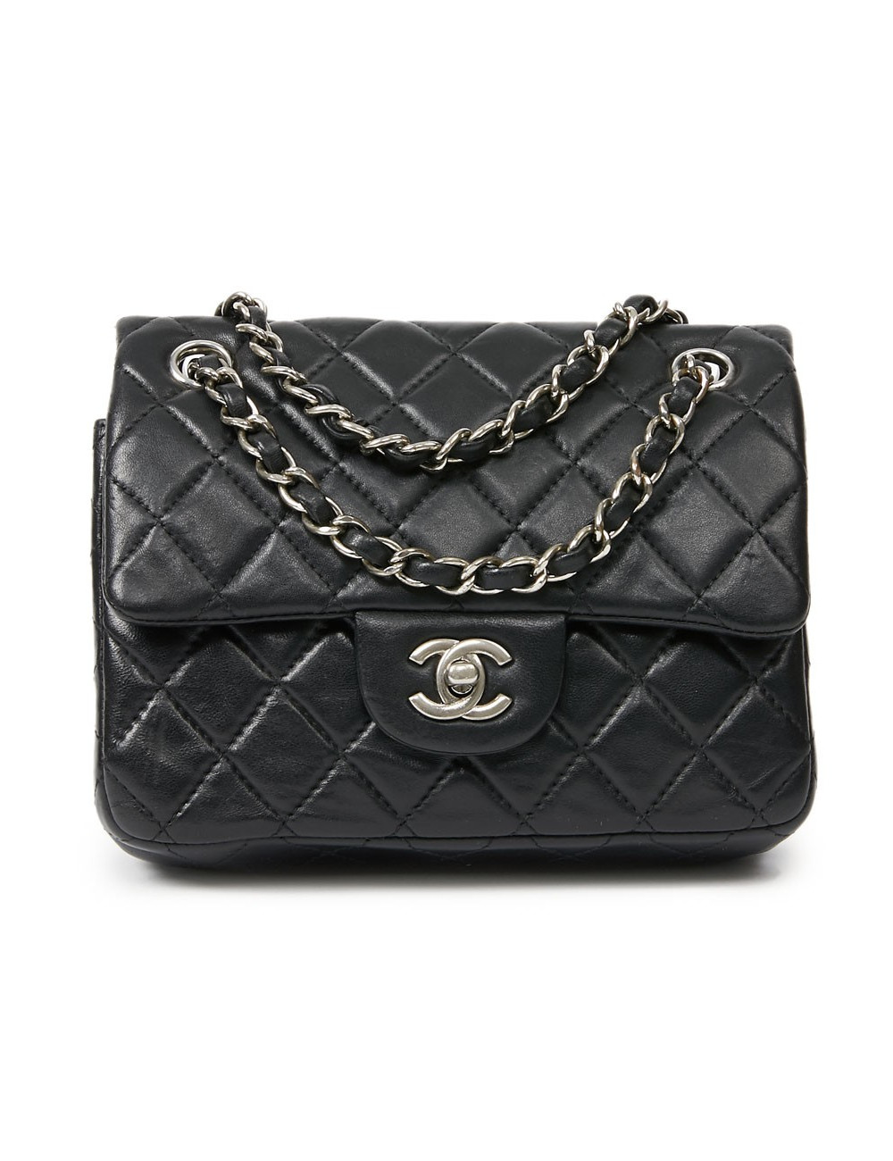 Mini sac CHANEL cuir lisse matelassé