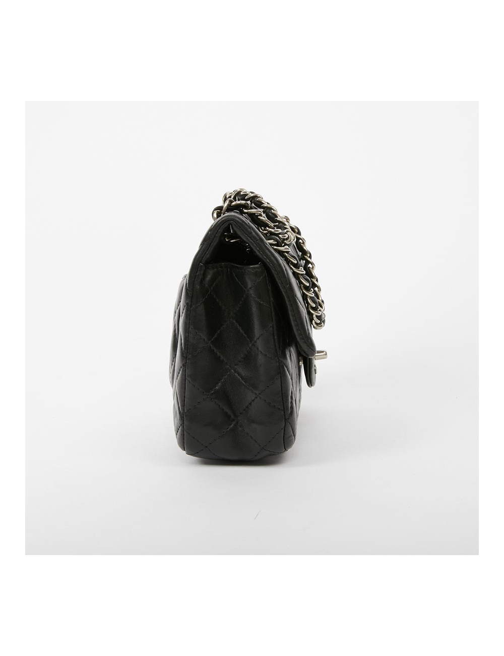 Mini sac CHANEL cuir lisse matelassé
