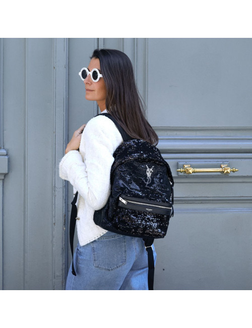 Sac à dos City Mini Saint Laurent à paillettes 