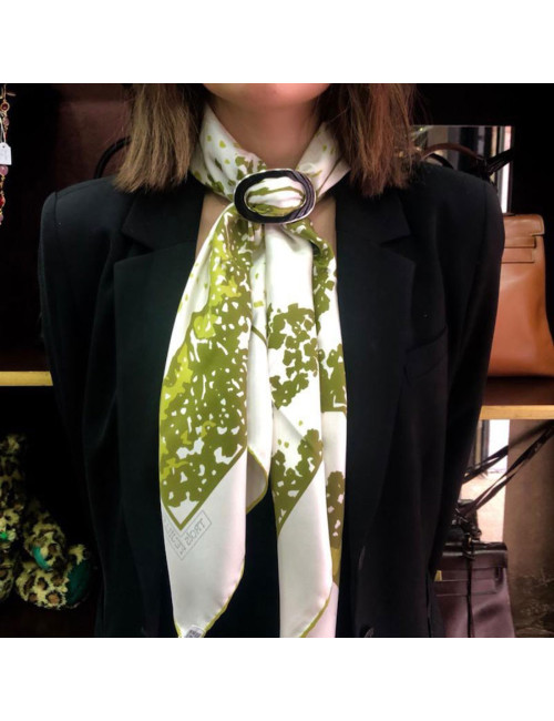 Boucle HERMES chaine d'ancre émaillée noire