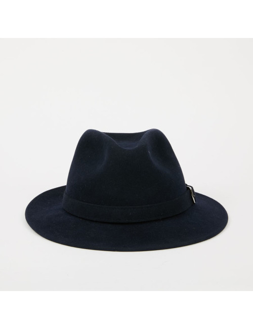 Chapeau T 60 HERMES feutrine bleu 