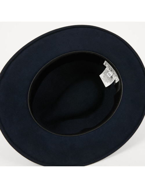 Chapeau T 60 HERMES feutrine bleu 