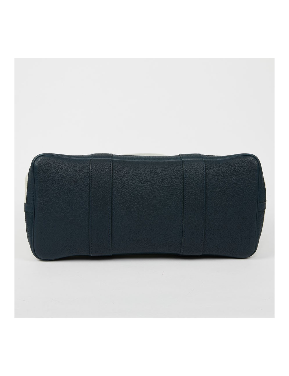 Sac garden party HERMES toile et cuir taurillon clémence bleu