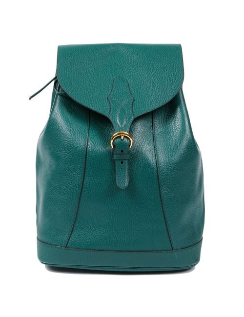 Sac à dos HERMES vintage cuir grainé vert