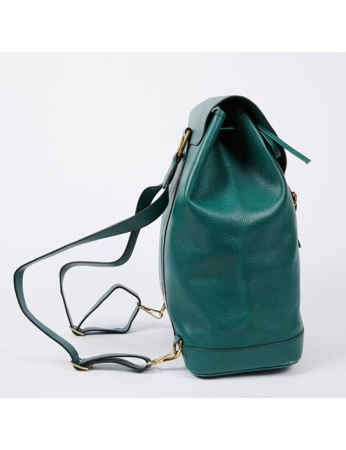 Sac à dos HERMES vintage cuir grainé vert