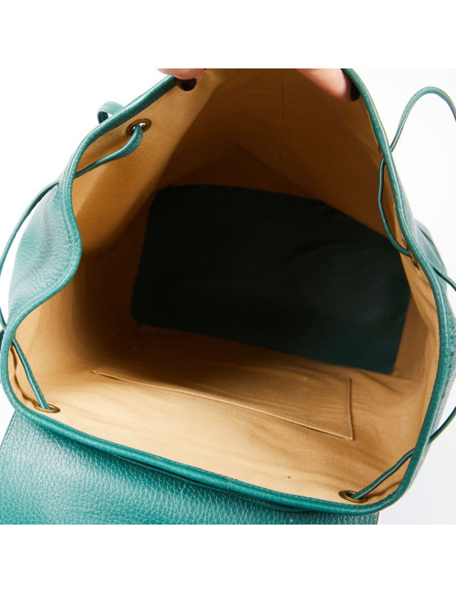 Sac à dos HERMES vintage cuir grainé vert