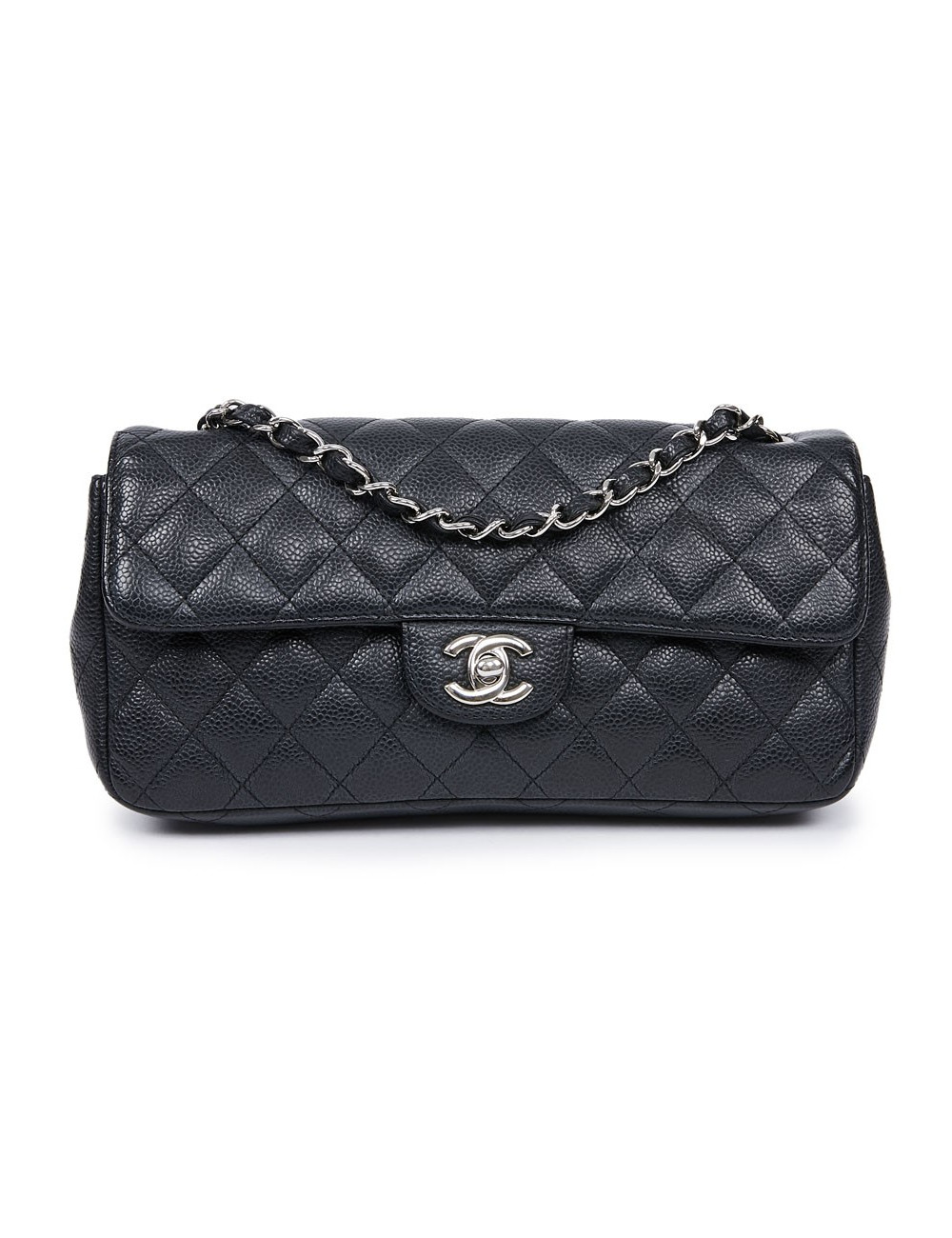 Sac baguette CHANEL cuir caviar noir