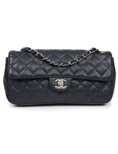 Sac baguette CHANEL cuir caviar noir