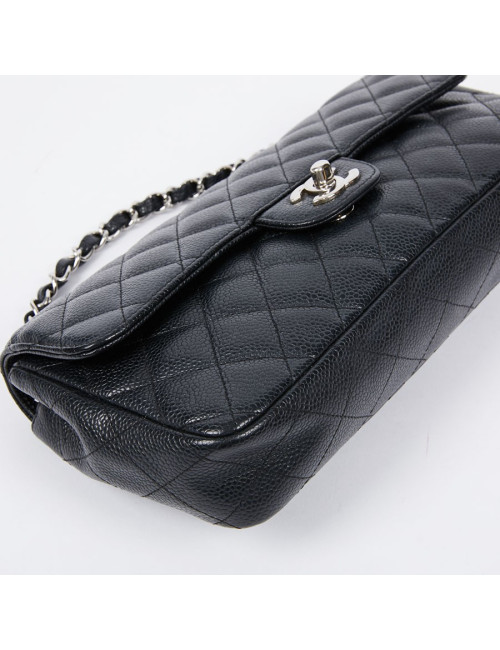 Sac baguette CHANEL cuir caviar noir