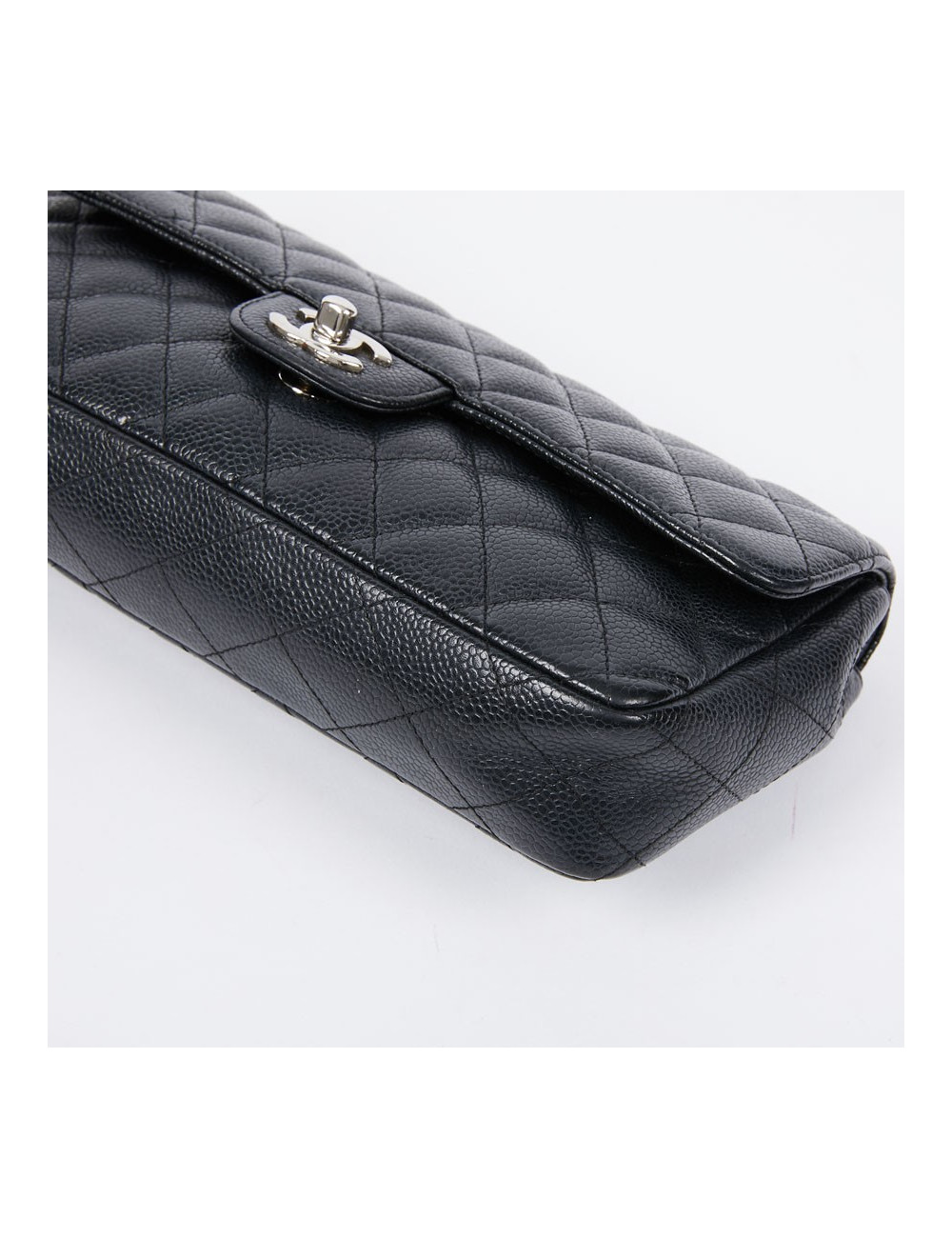 Sac baguette CHANEL cuir caviar noir