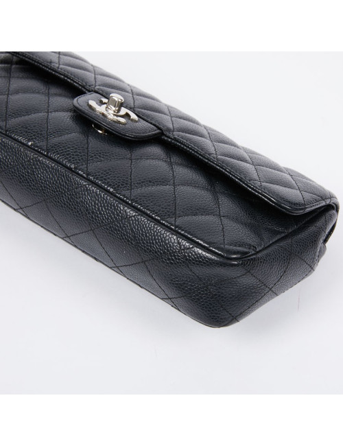 Sac baguette CHANEL cuir caviar noir