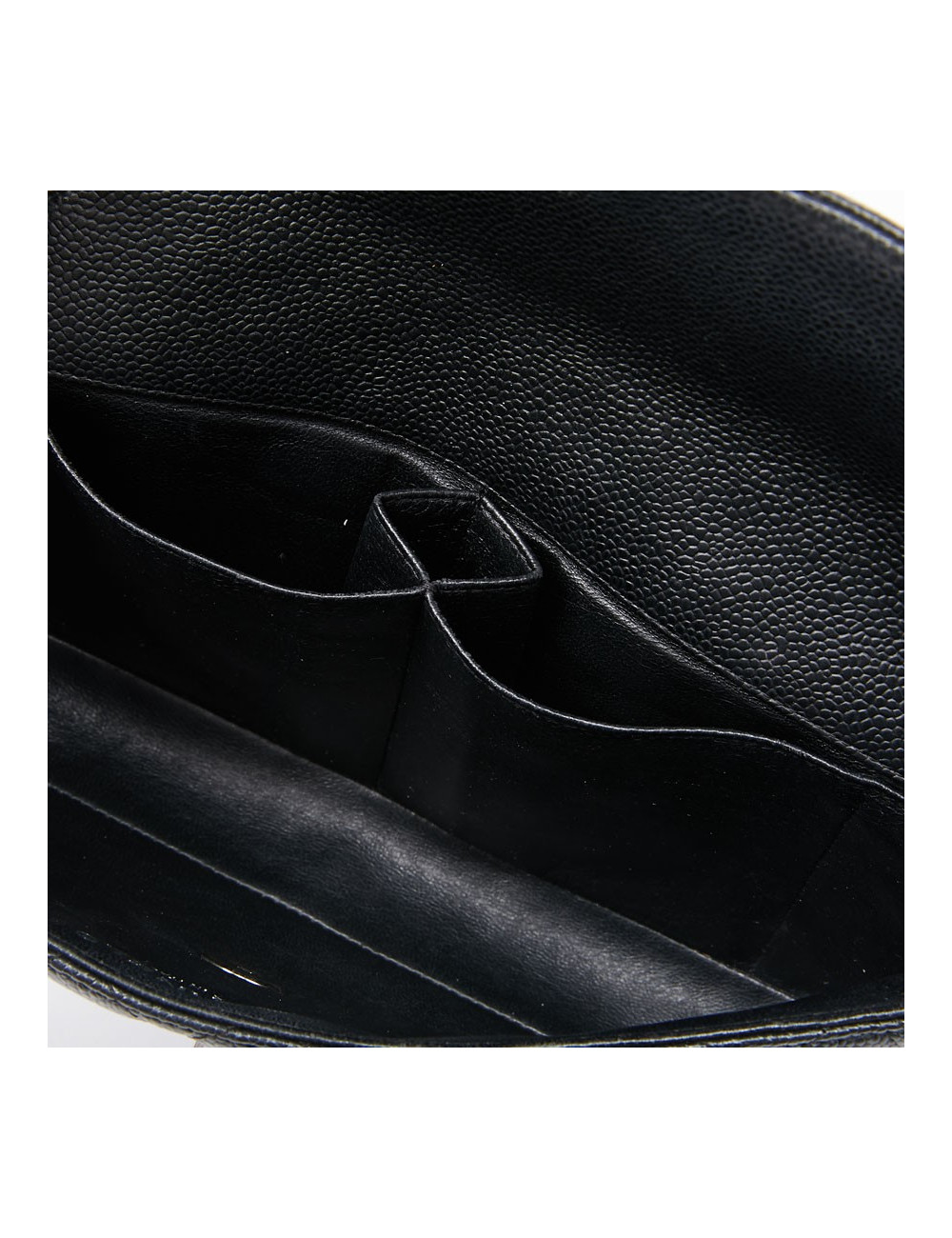 Sac baguette CHANEL cuir caviar noir