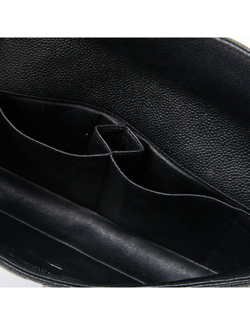 Sac baguette CHANEL cuir caviar noir