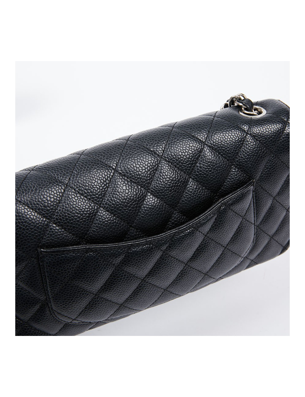 Sac baguette CHANEL cuir caviar noir