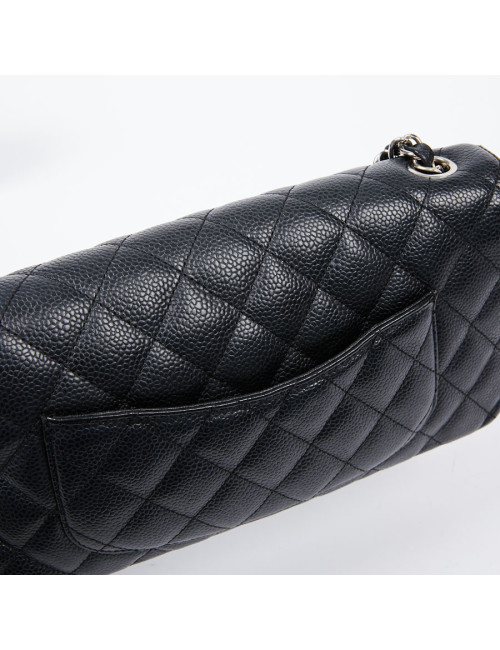 Sac baguette CHANEL cuir caviar noir