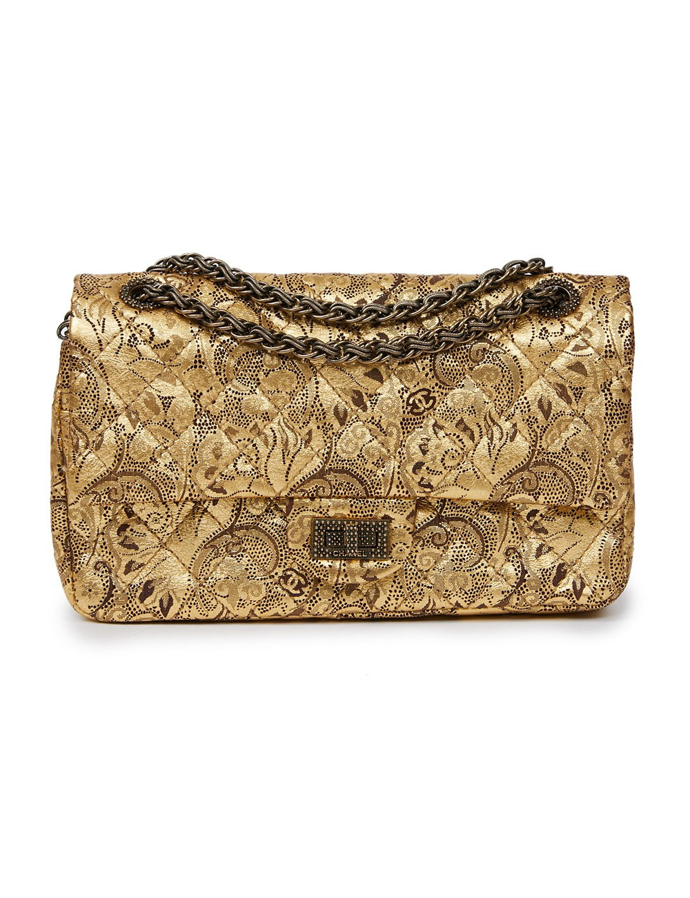 Sac CHANEL "Paris-Moscou" cuir perforé  doré Edition Limitée