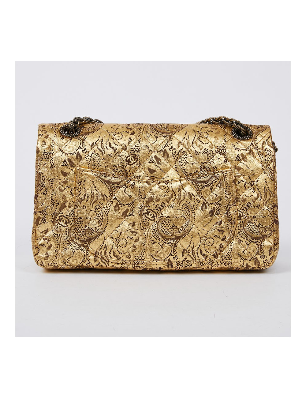 Sac CHANEL "Paris-Moscou" cuir perforé  doré Edition Limitée