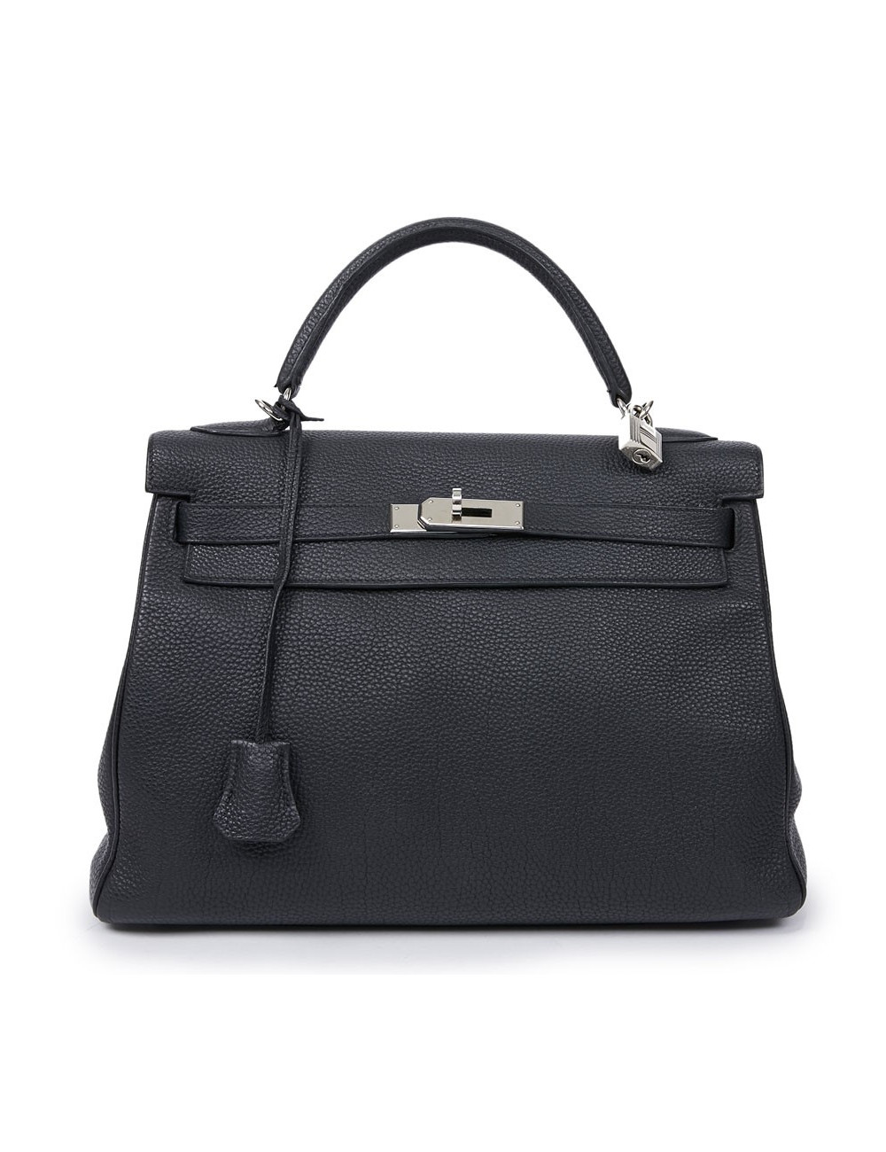 Kelly II HERMES Togo noir avec bandoulière 