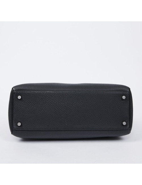 Kelly II HERMES Togo noir avec bandoulière 