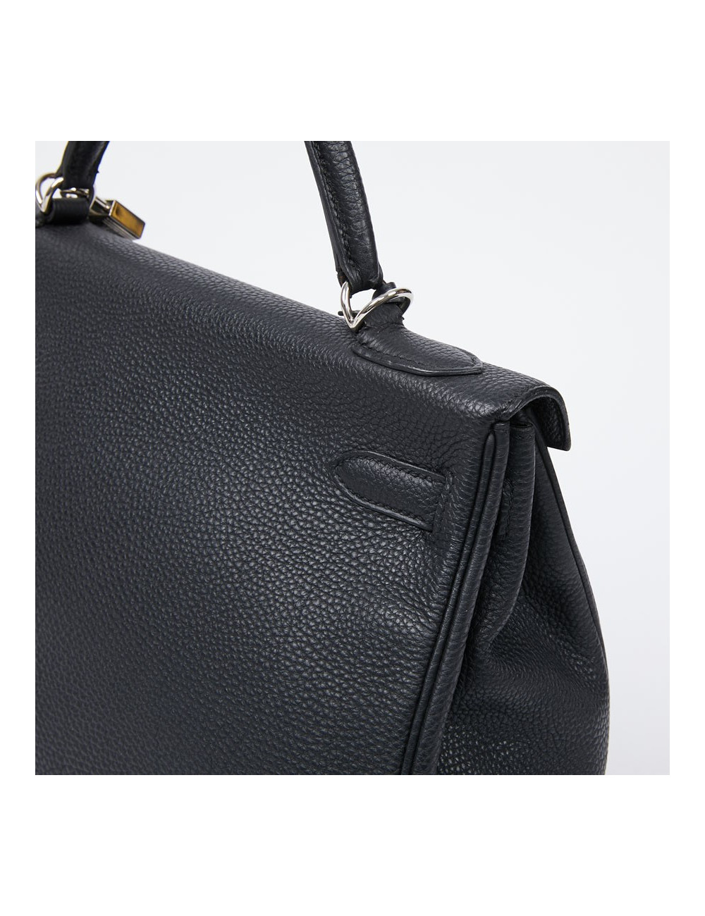 Kelly II HERMES Togo noir avec bandoulière 