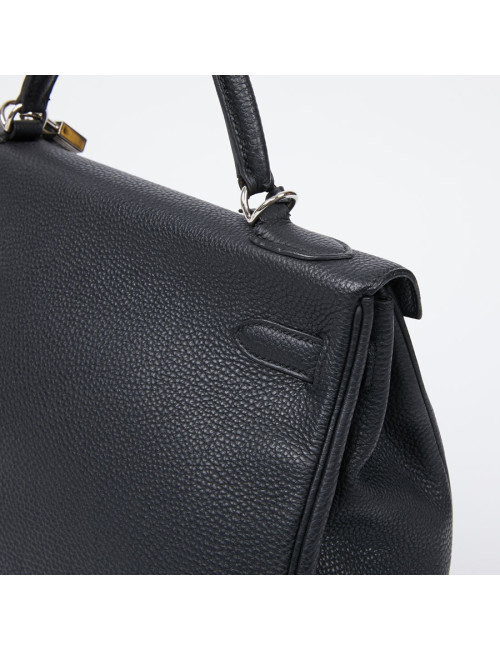 Kelly II HERMES Togo noir avec bandoulière 