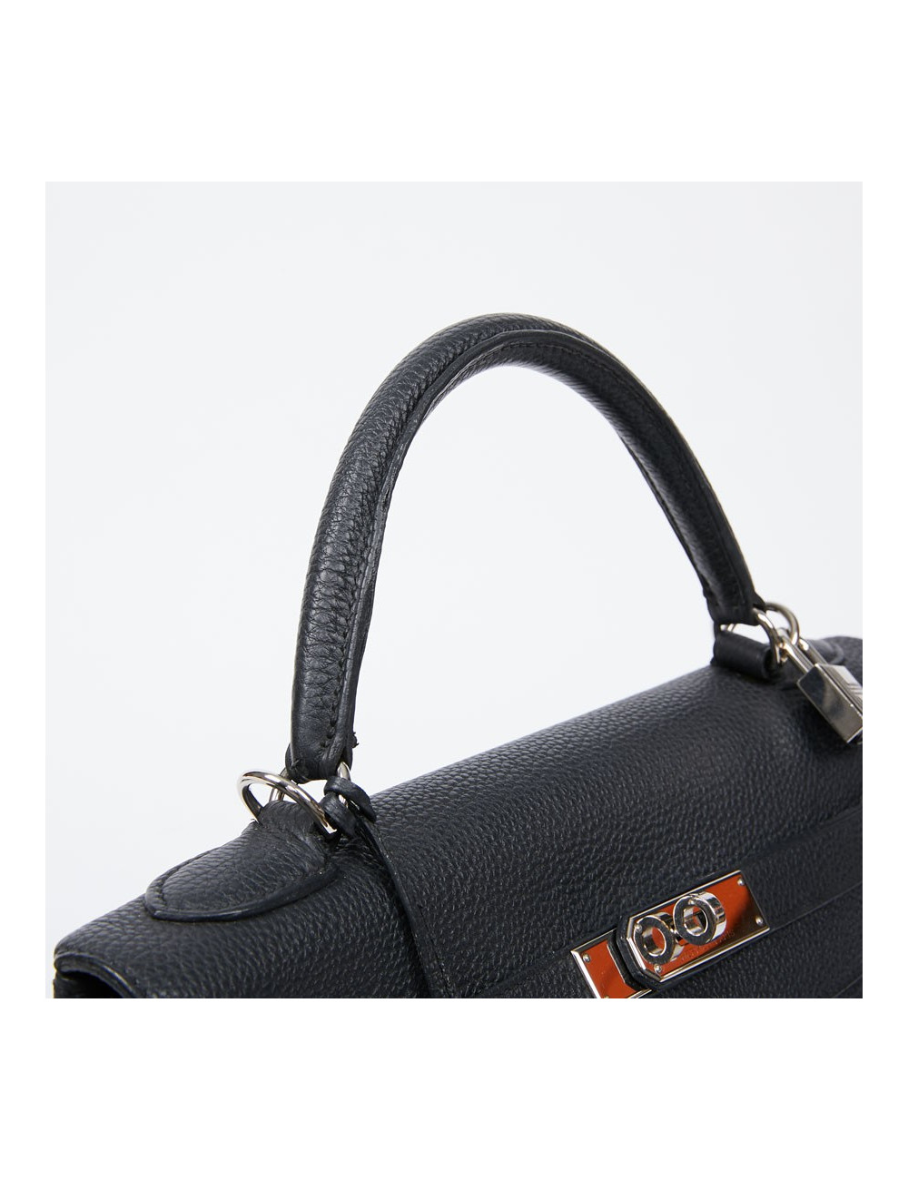 Kelly II HERMES Togo noir avec bandoulière 
