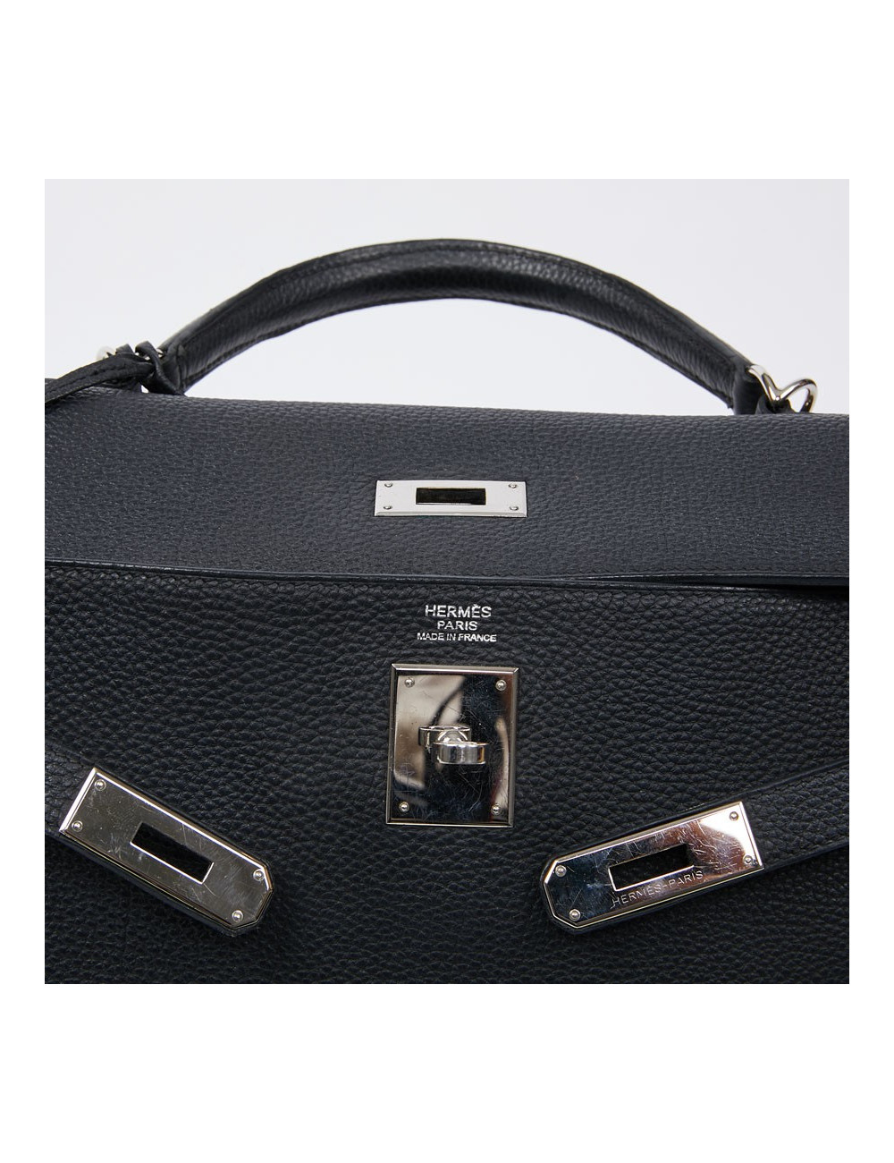 Kelly II HERMES Togo noir avec bandoulière
