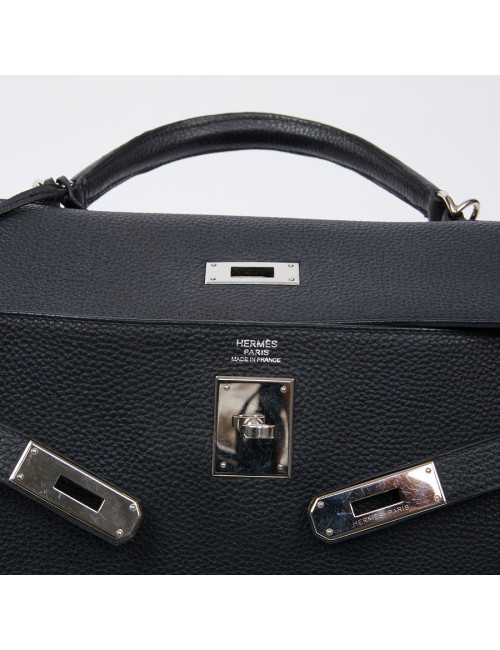 Kelly II HERMES Togo noir avec bandoulière