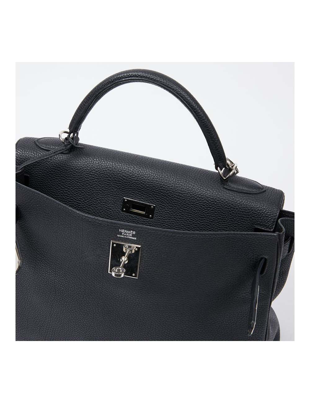 Kelly II HERMES Togo noir avec bandoulière 