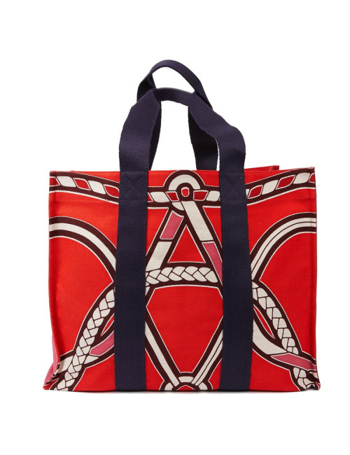 Sac de plage HERMES Maxi en toile imprimé