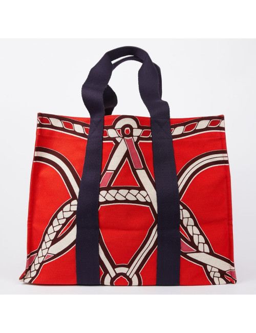 Sac de plage HERMES Maxi en toile imprimé