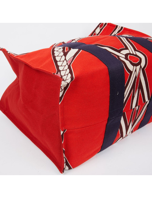 Sac de plage HERMES Maxi en toile imprimé