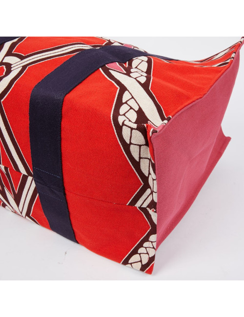 Sac de plage HERMES Maxi en toile imprimé