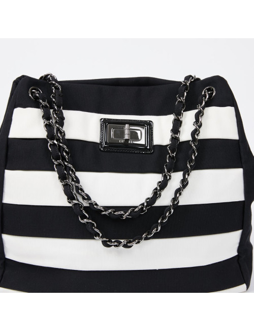 Sac bicolore chanel noir et blanc
