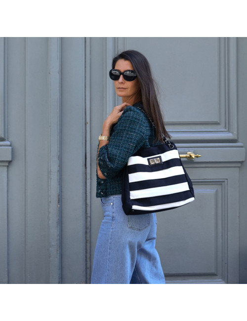 Sac bicolore chanel noir et blanc